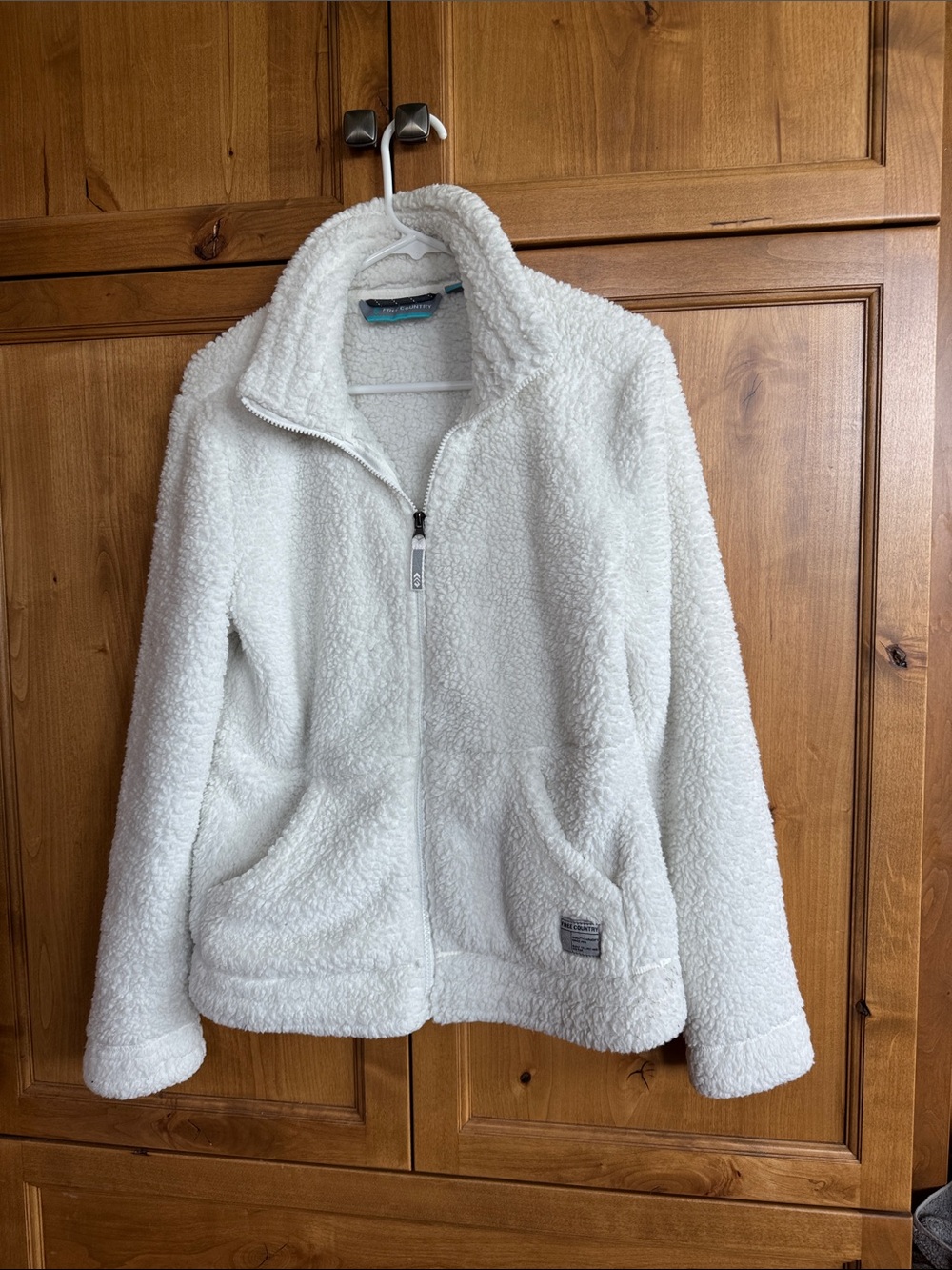 Free Country Plush White Teddy Zip Jacket